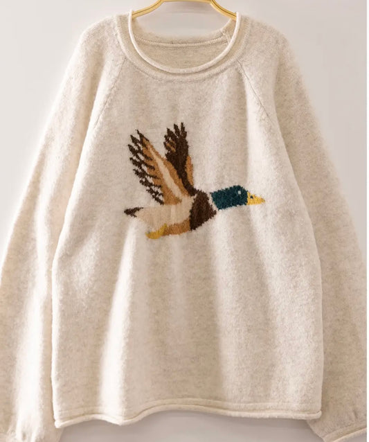 Cozy Mallard Sweater (Oatmeal)