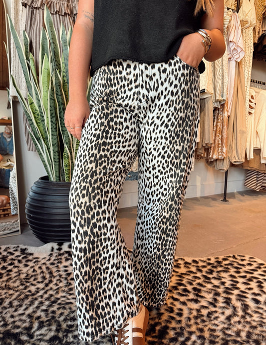 Leopard Denim Pants