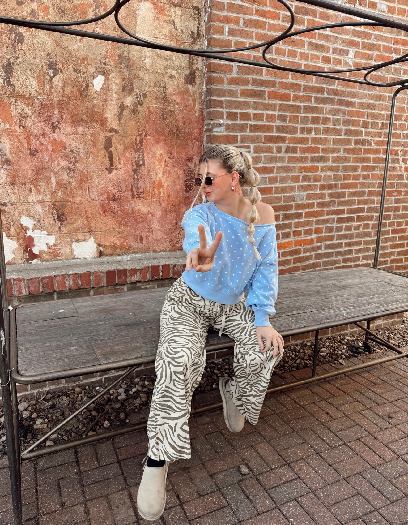 Periwinkle Polka Dot Top