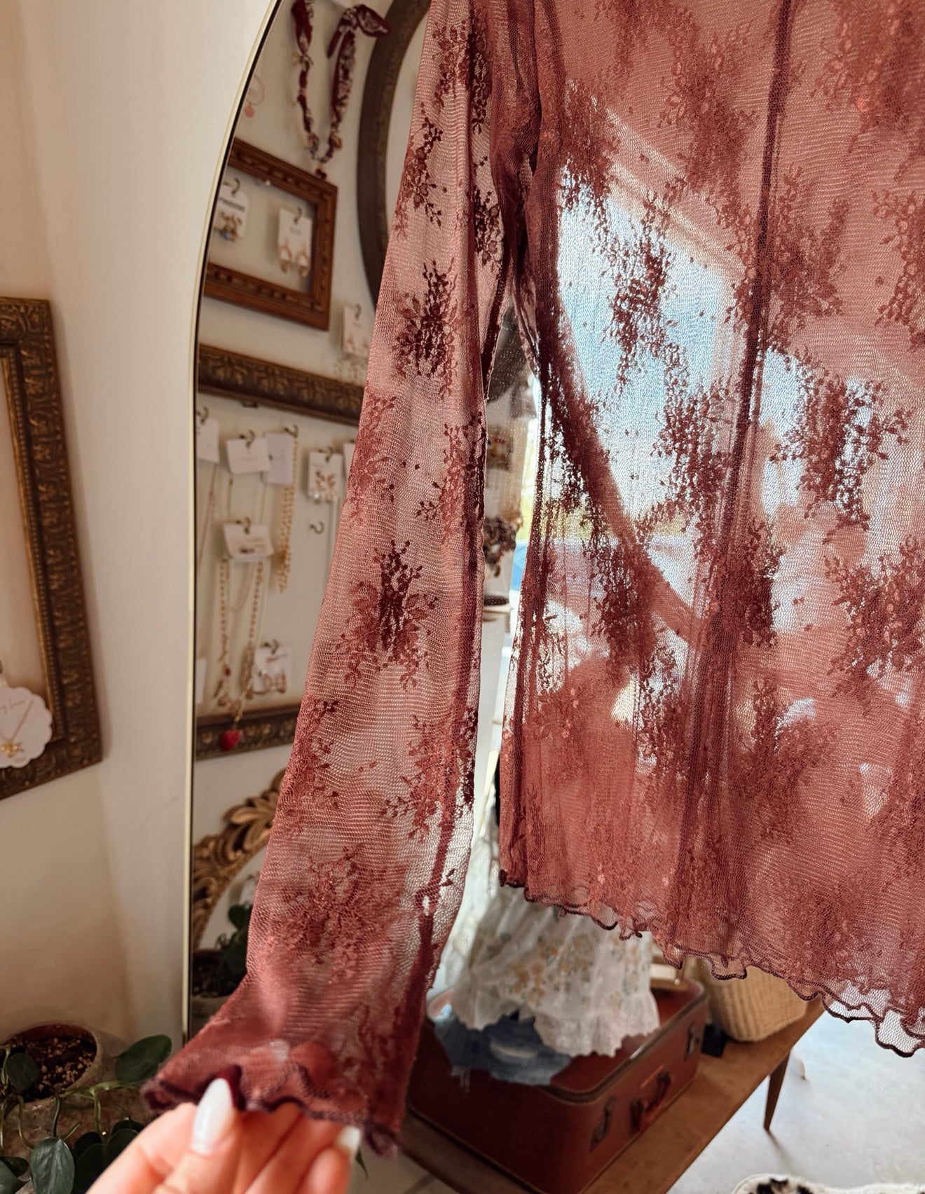Cherry Cola Lace Top