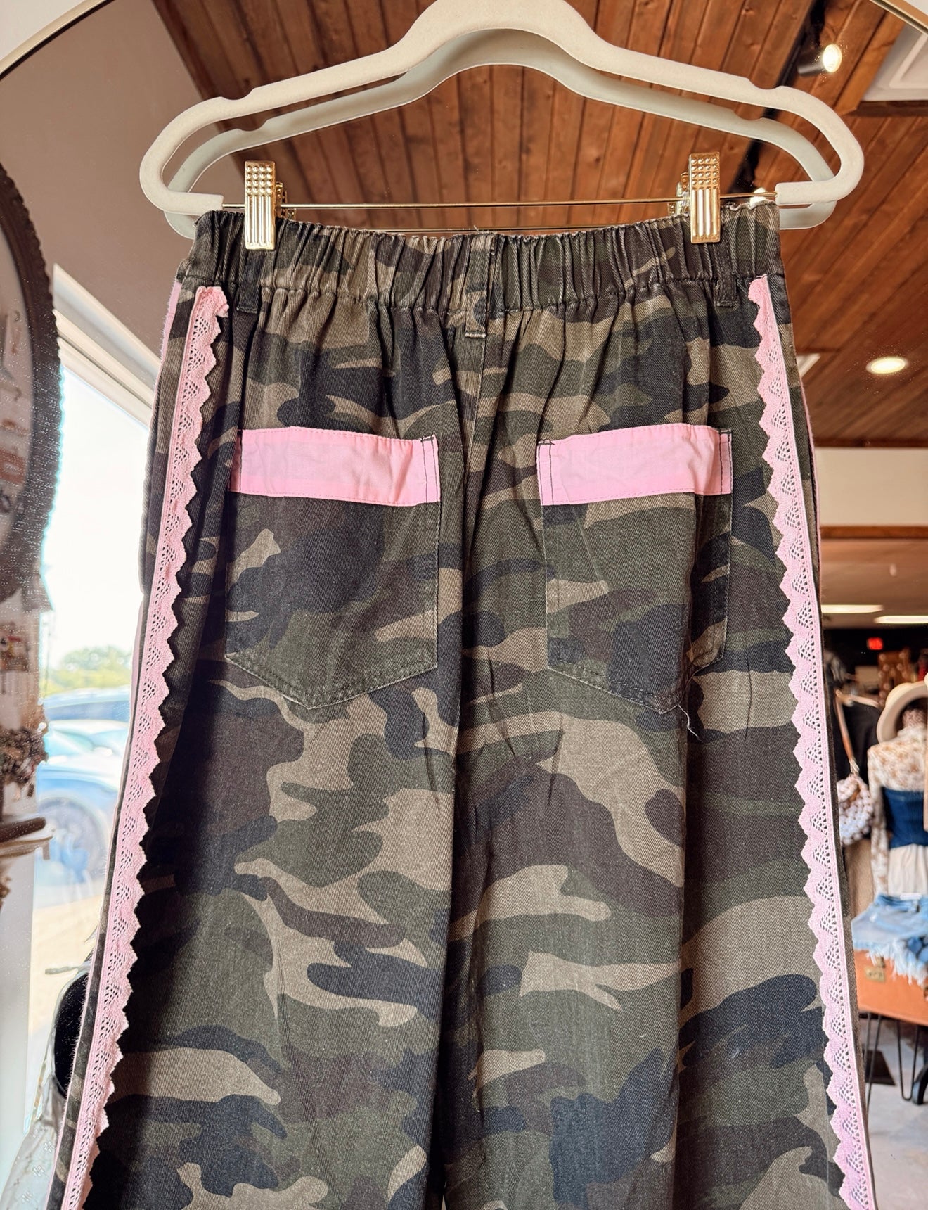 Bubblegum Denim Camo Pants