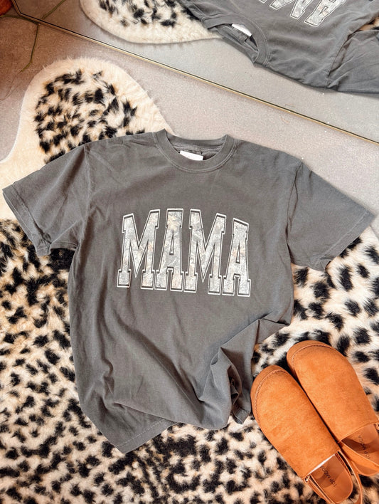 Mama Camo Charcoal Tee
