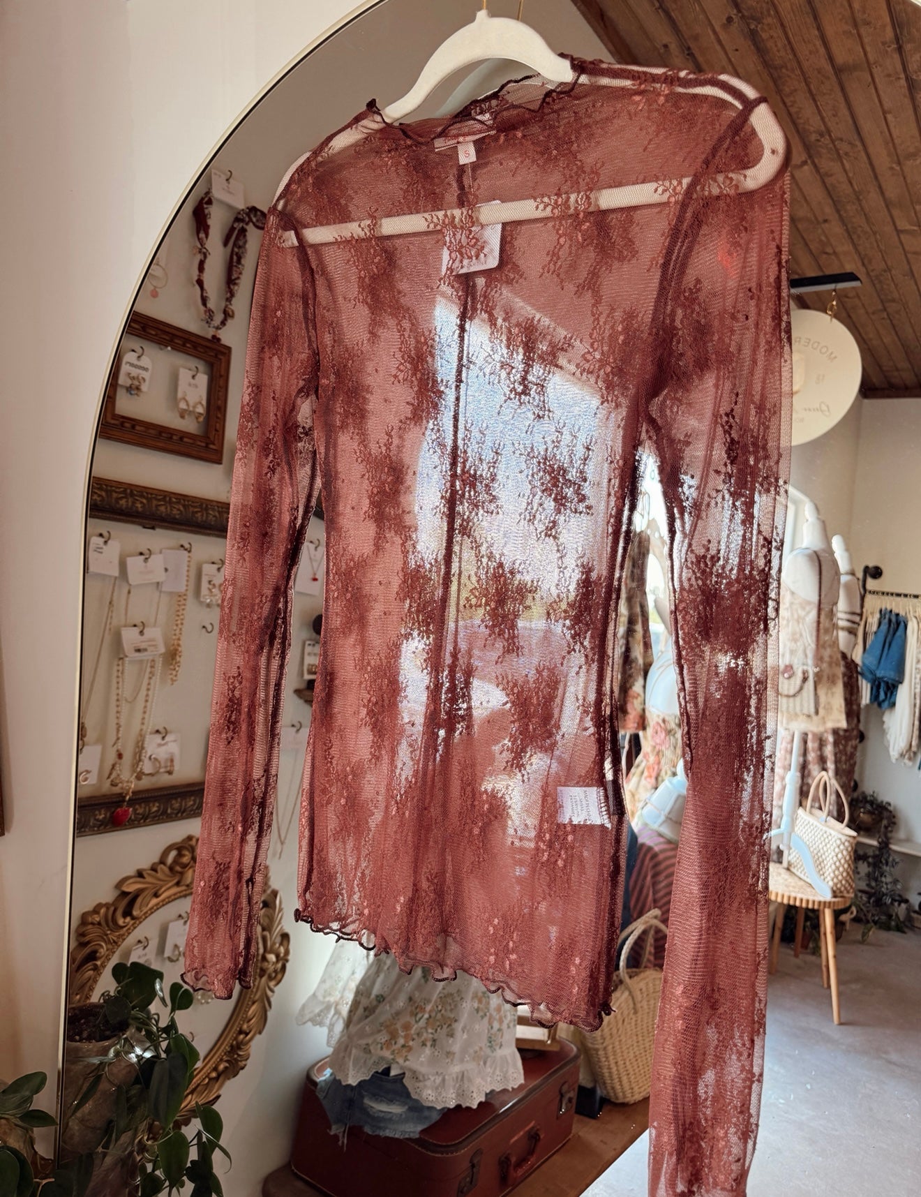 Cherry Cola Lace Top