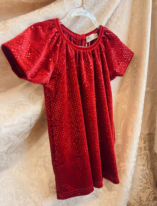 Red Velvet Sparkle Holiday Dress