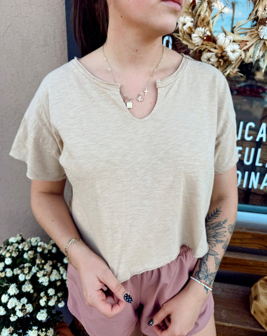 Abby Raw Hem Top