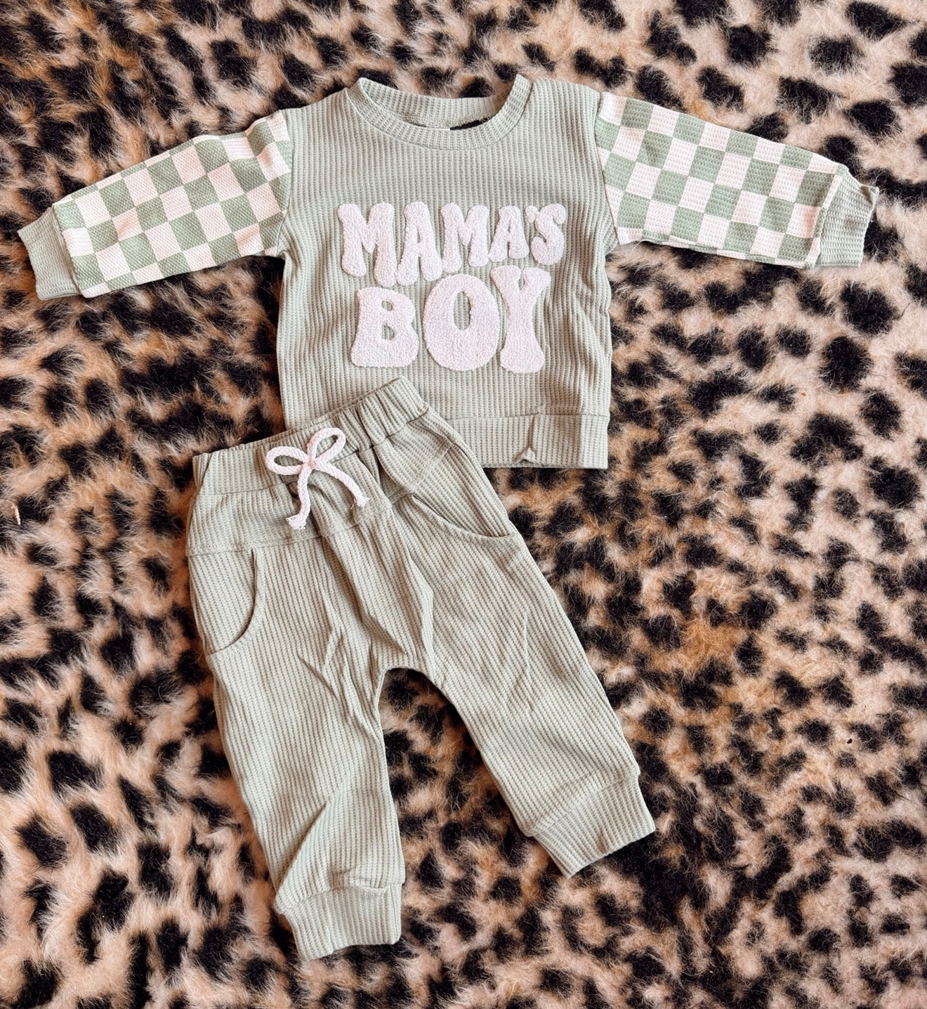 Mama’s Boy Green Checkered