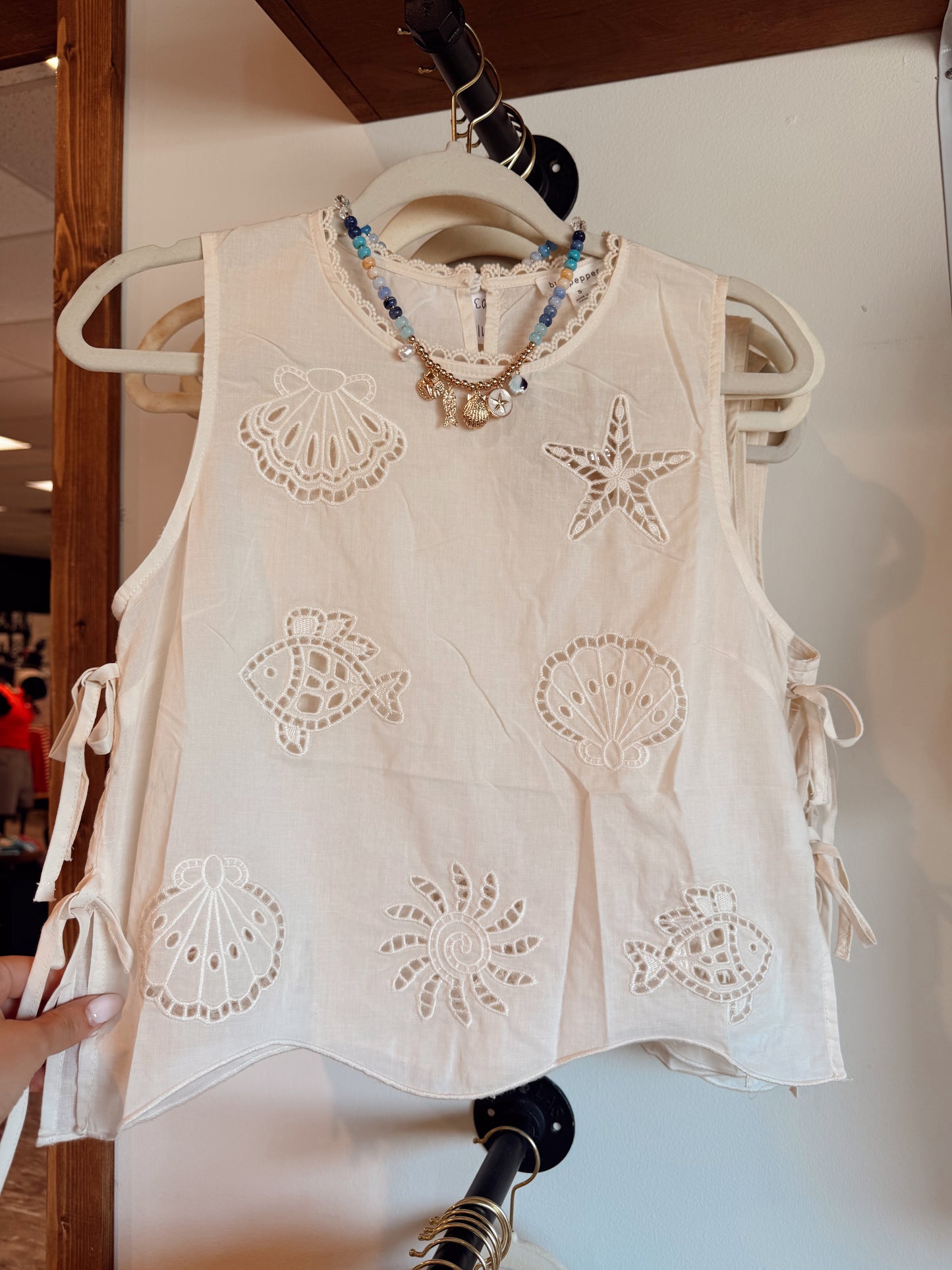 Embroidered Ocean Top