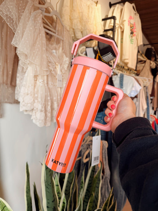 Stripe 40oz Tumbler W/ Handles