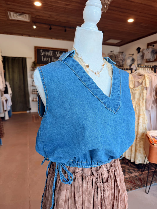 Denim Cinch Top
