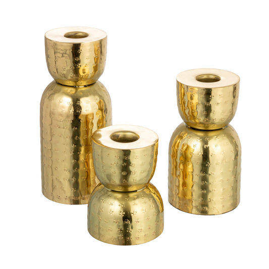 Chunky Gold Candle Sticks Set