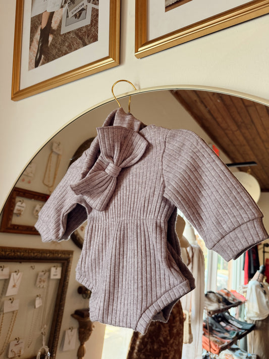 Ribbed Onesie W/ Bow