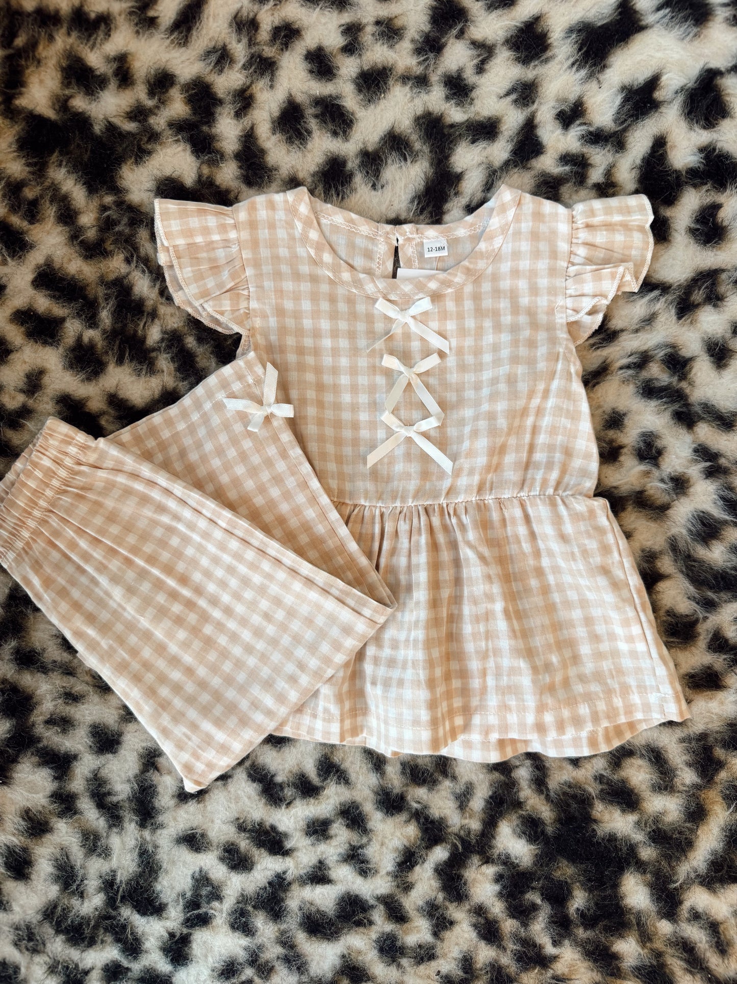 Gingham Bow Set