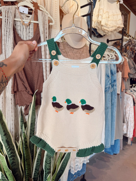 Ruffle Mallard Knit Onesie