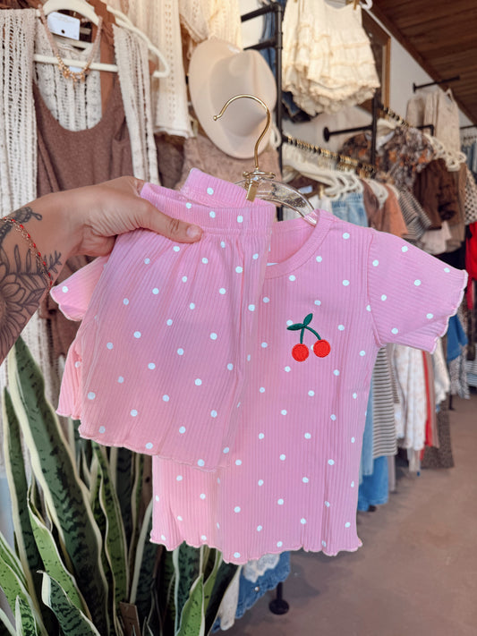 Cherry Polka Dot Set