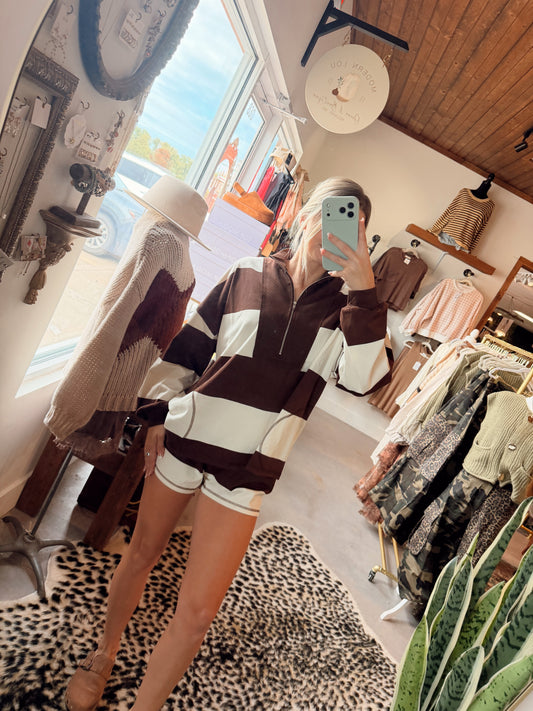 The Olivia Stripe Shorts Set