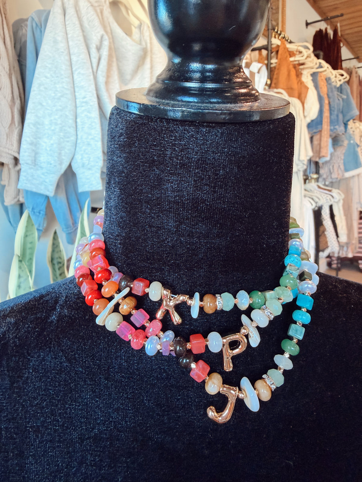 Colorful Initial Charm Necklace