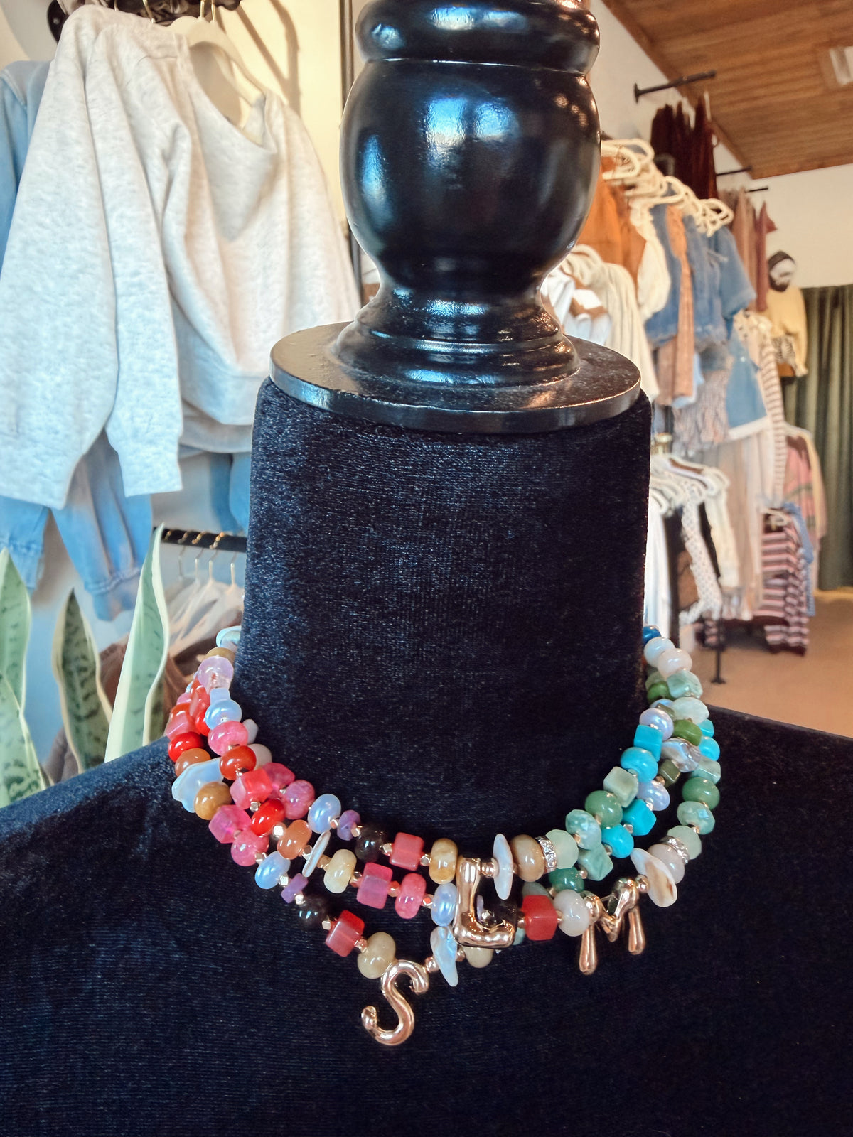 Colorful Initial Charm Necklace