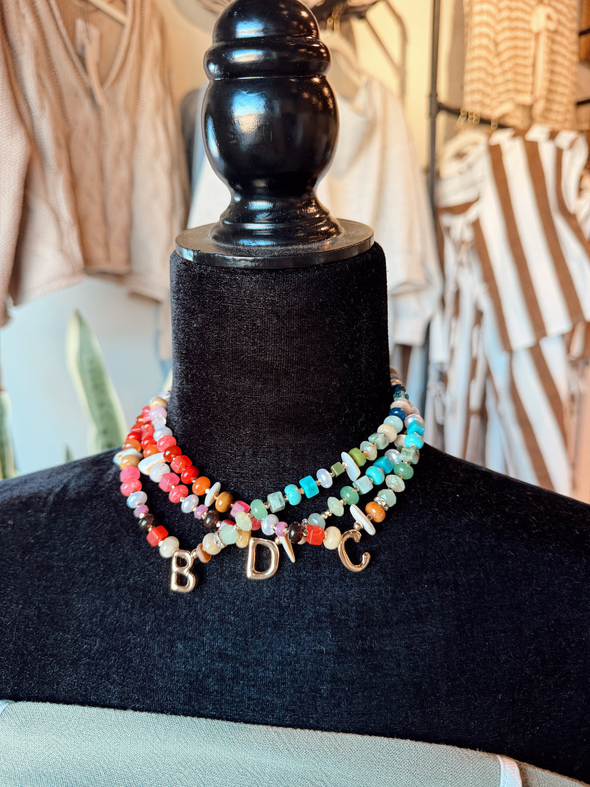 Colorful Initial Charm Necklace