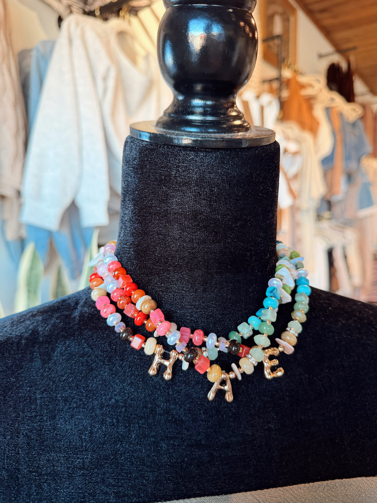 Colorful Initial Charm Necklace