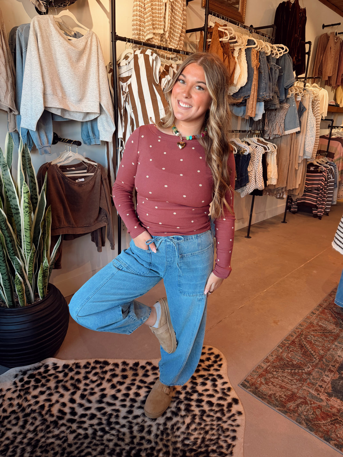 Polka Dot Boatneck