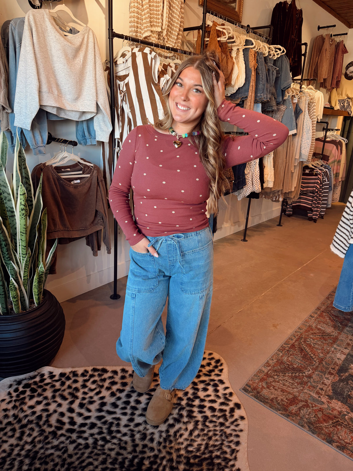 Polka Dot Boatneck