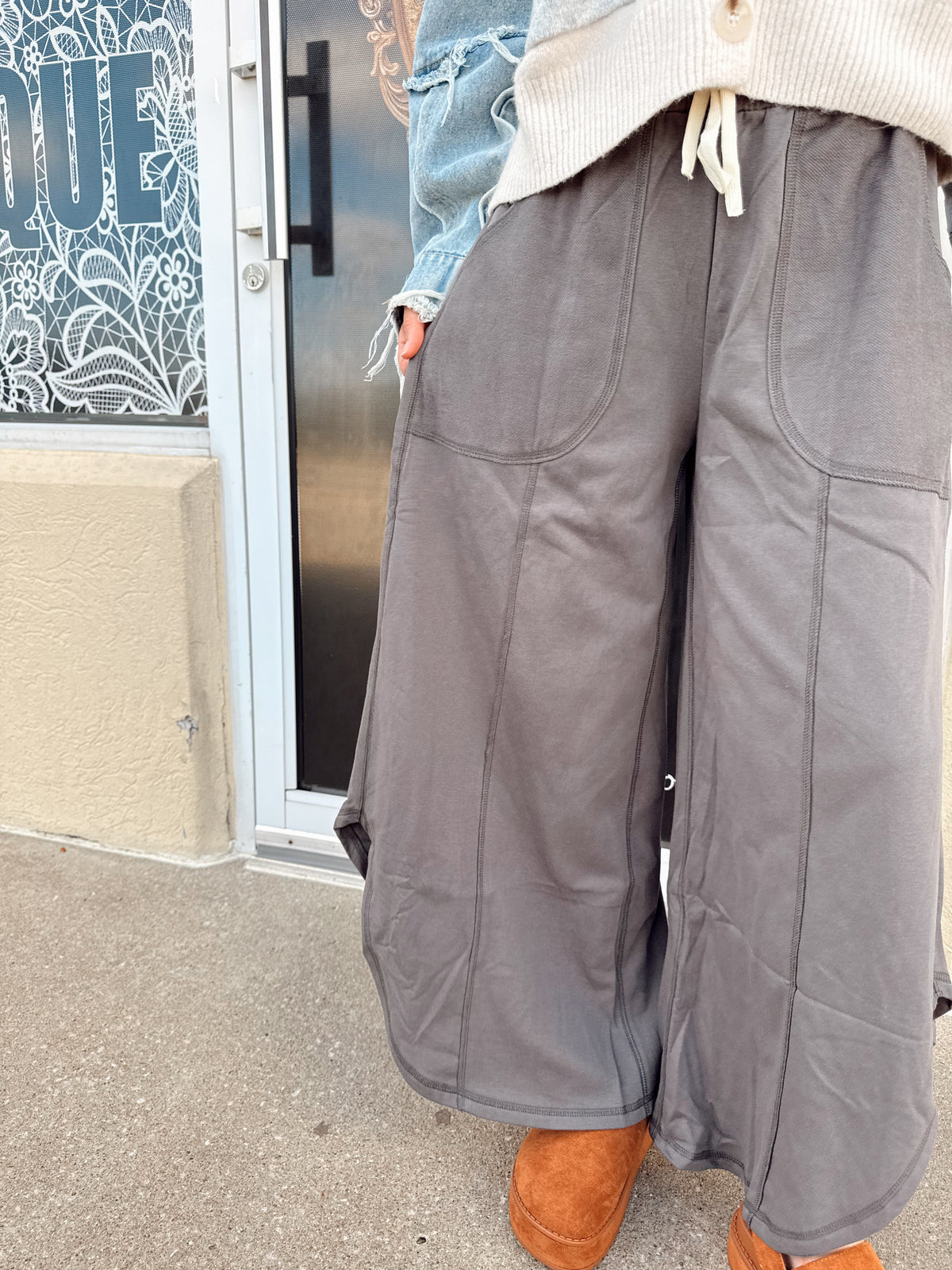 French Terry Pants- Ash