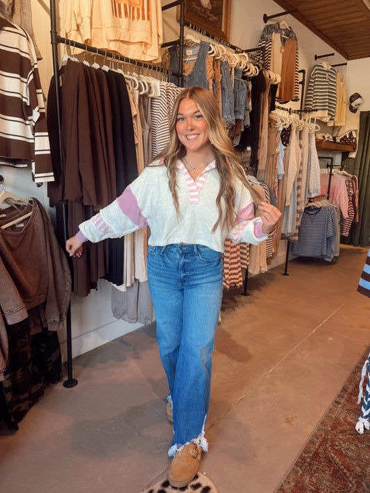 Jenna Crop Collared Top
