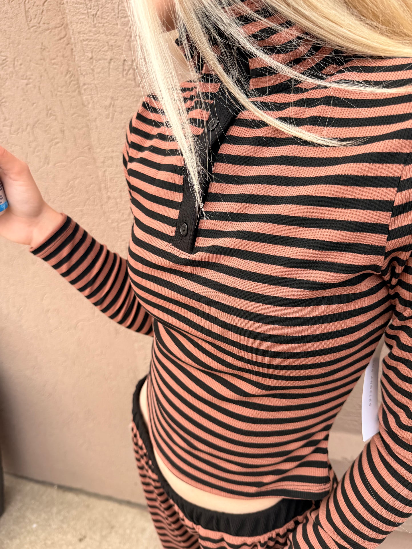 Mock Stripe Lounge Set