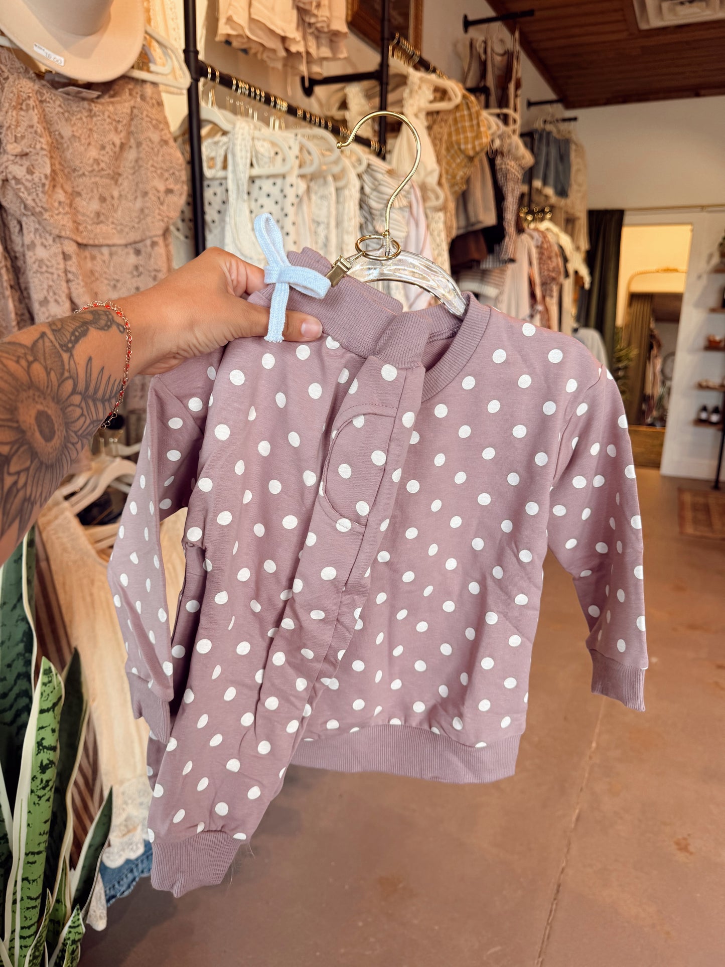 Lilac Polka Dot Set