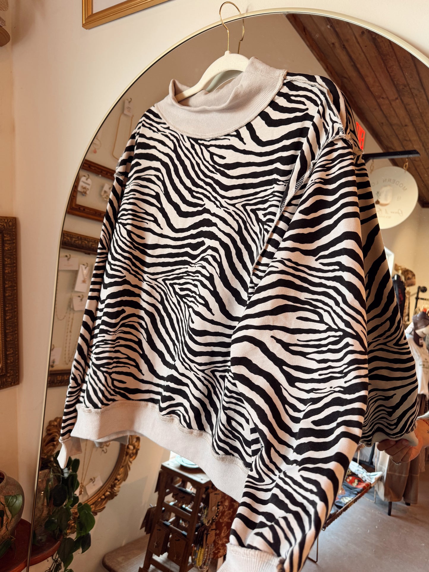 Zebra Mock Neck
