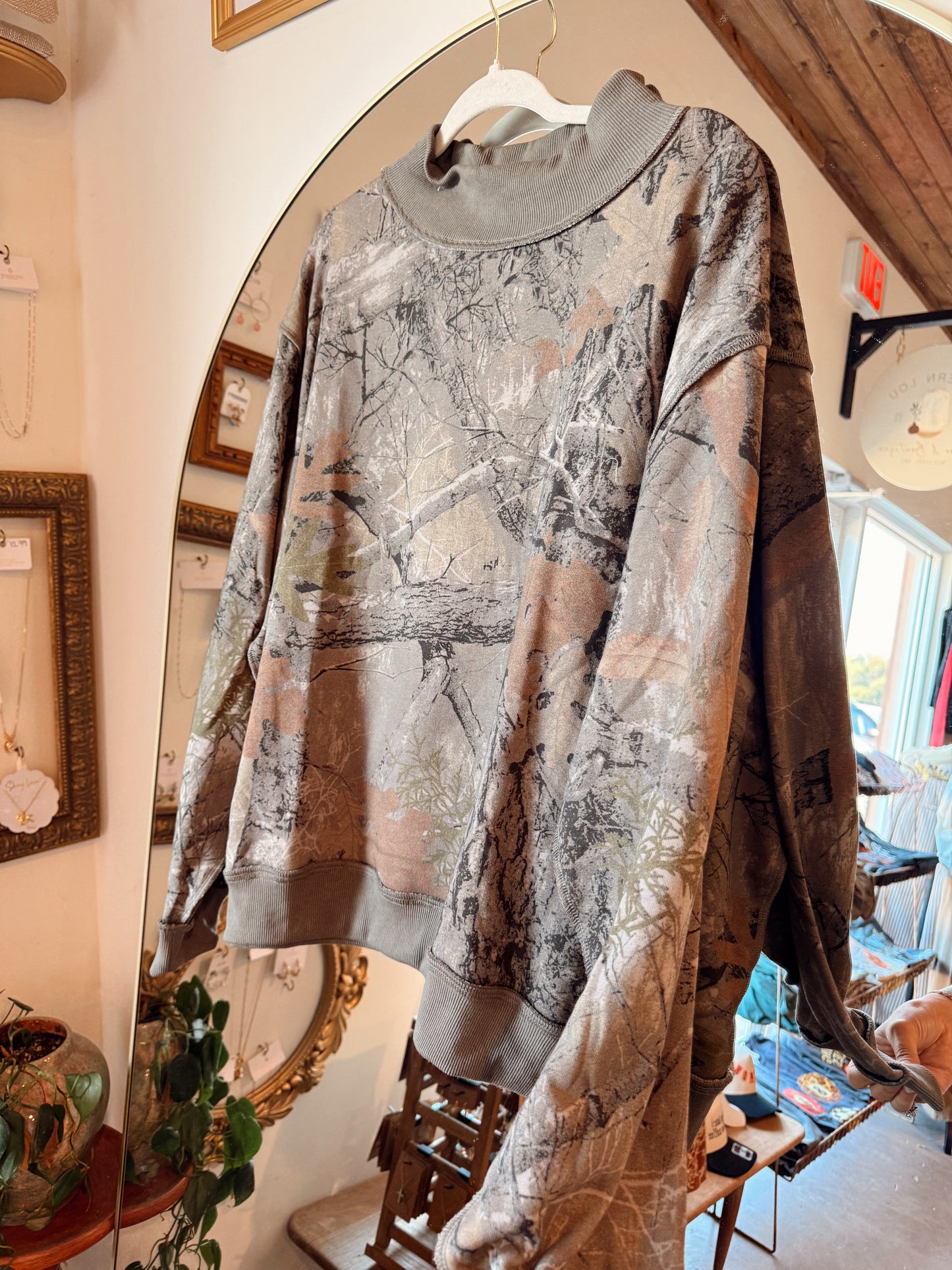 Golly Grey Camo Mock Neck