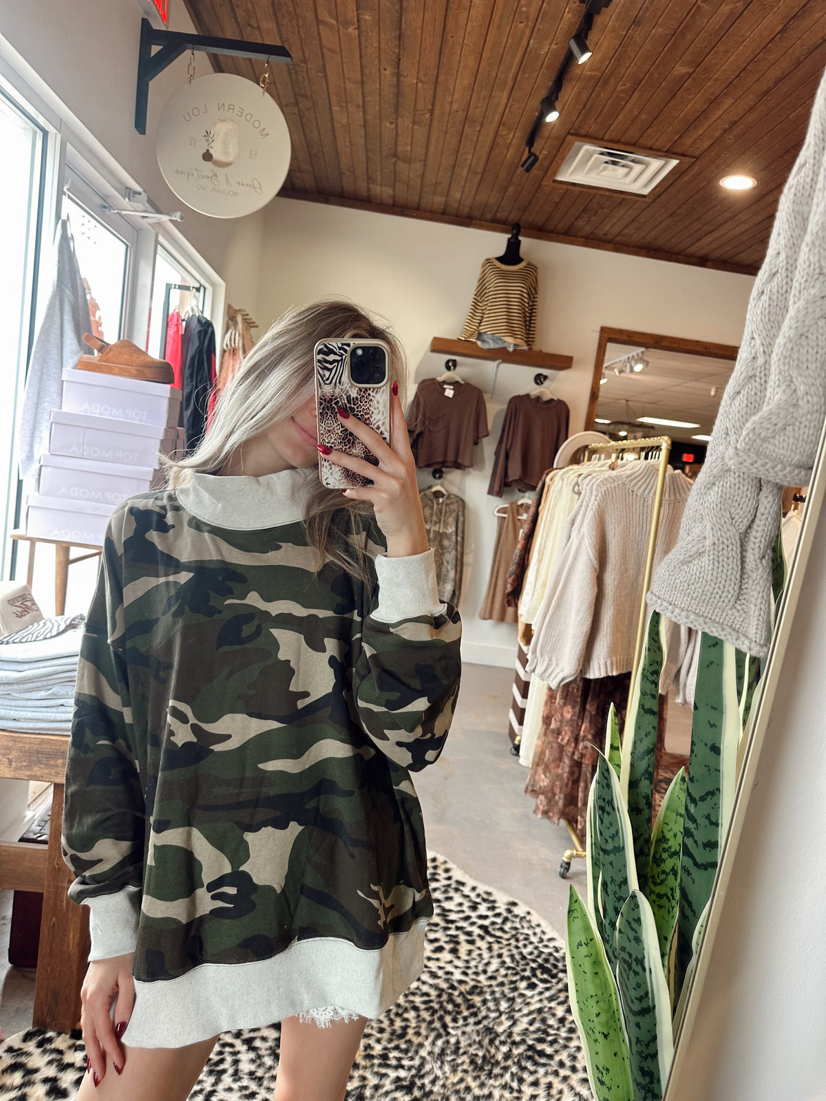 Jaxyn Camo Mockneck