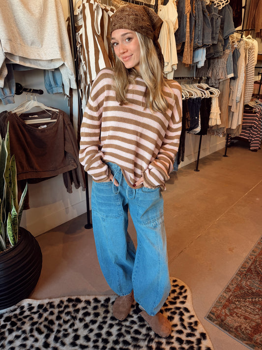 The Marli Mocha/Pink Sweater