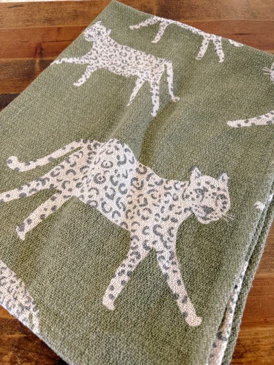 Green Cheetah Baby Blanket