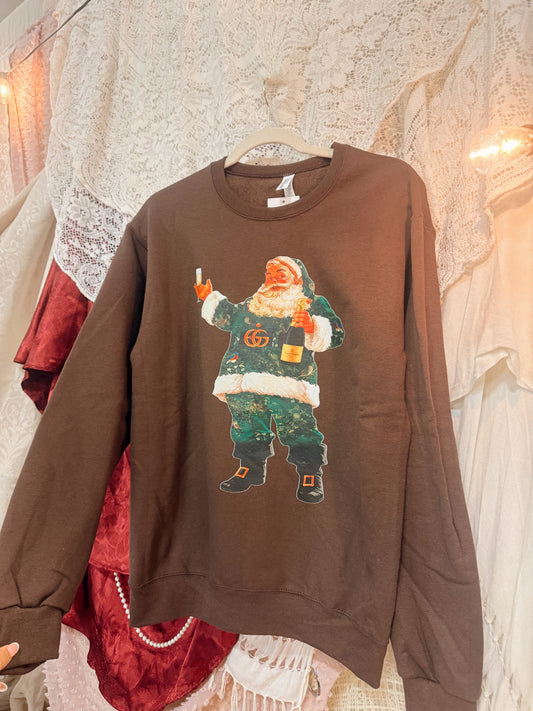 Champagne Santa Crewneck