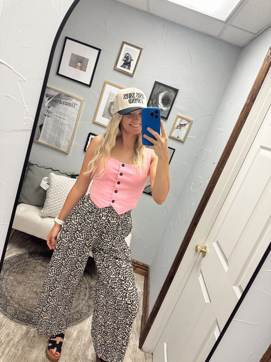 Textured Leopard Pants