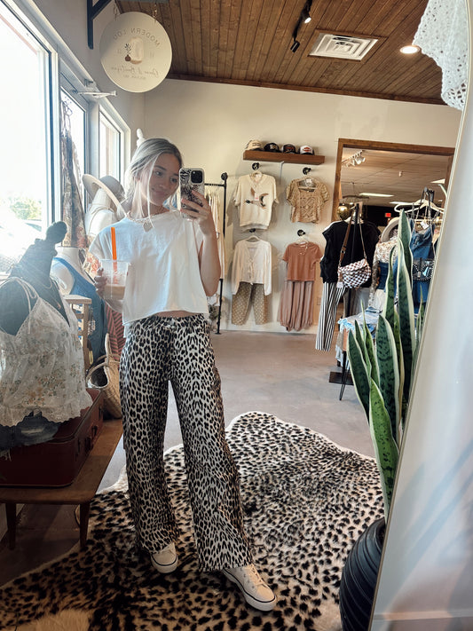 Leopard Denim Pants