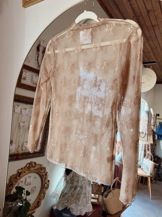 Tan Lace Top
