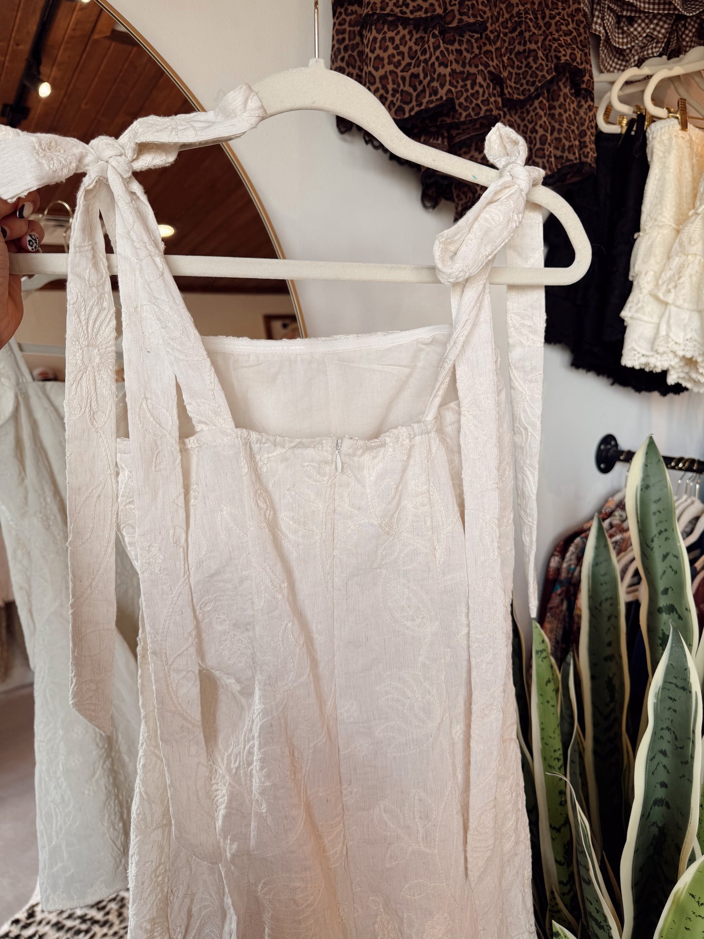 Emma Embroidered Romper (Ivory)