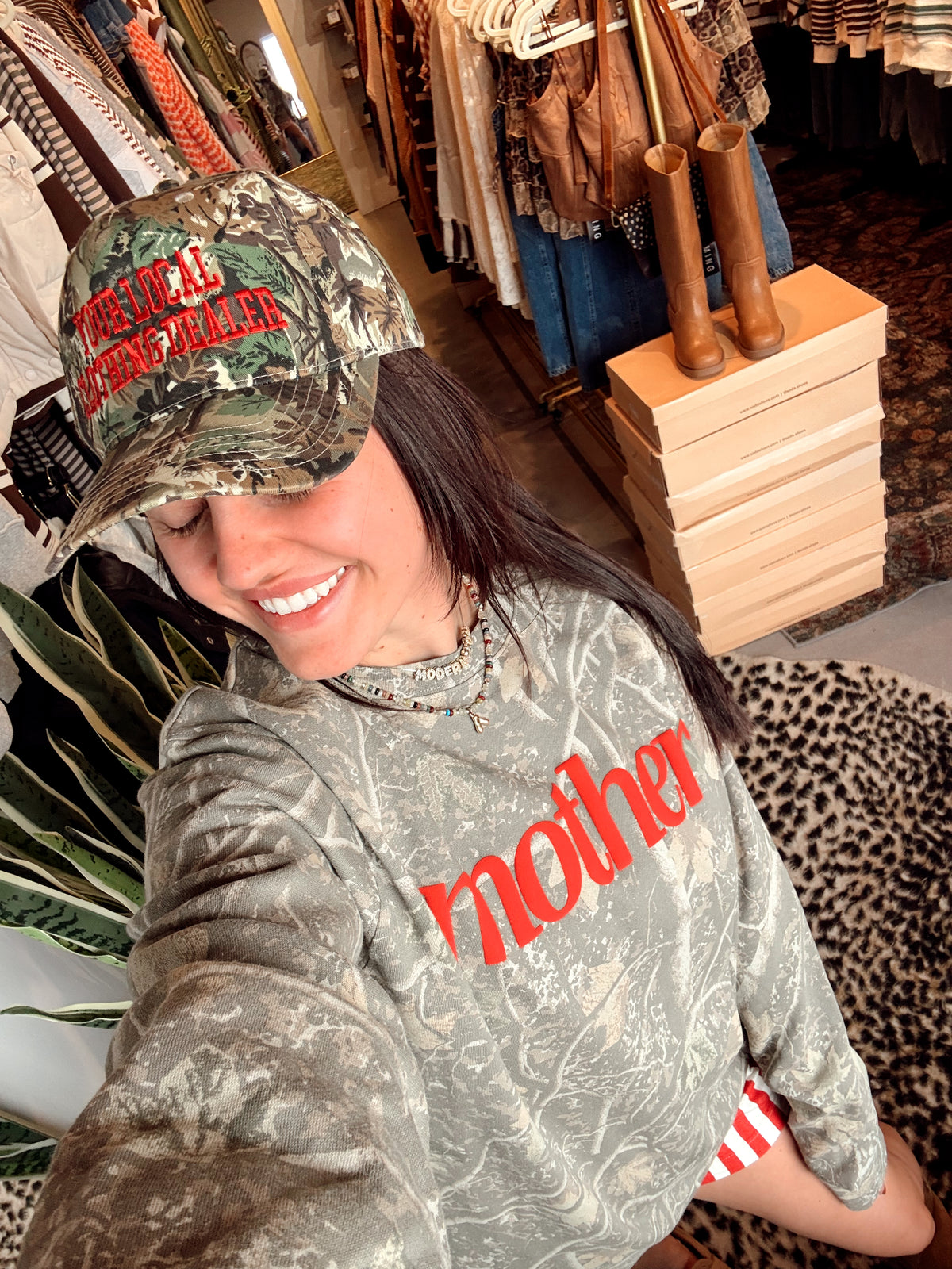 Camo Mother Puff Crewneck