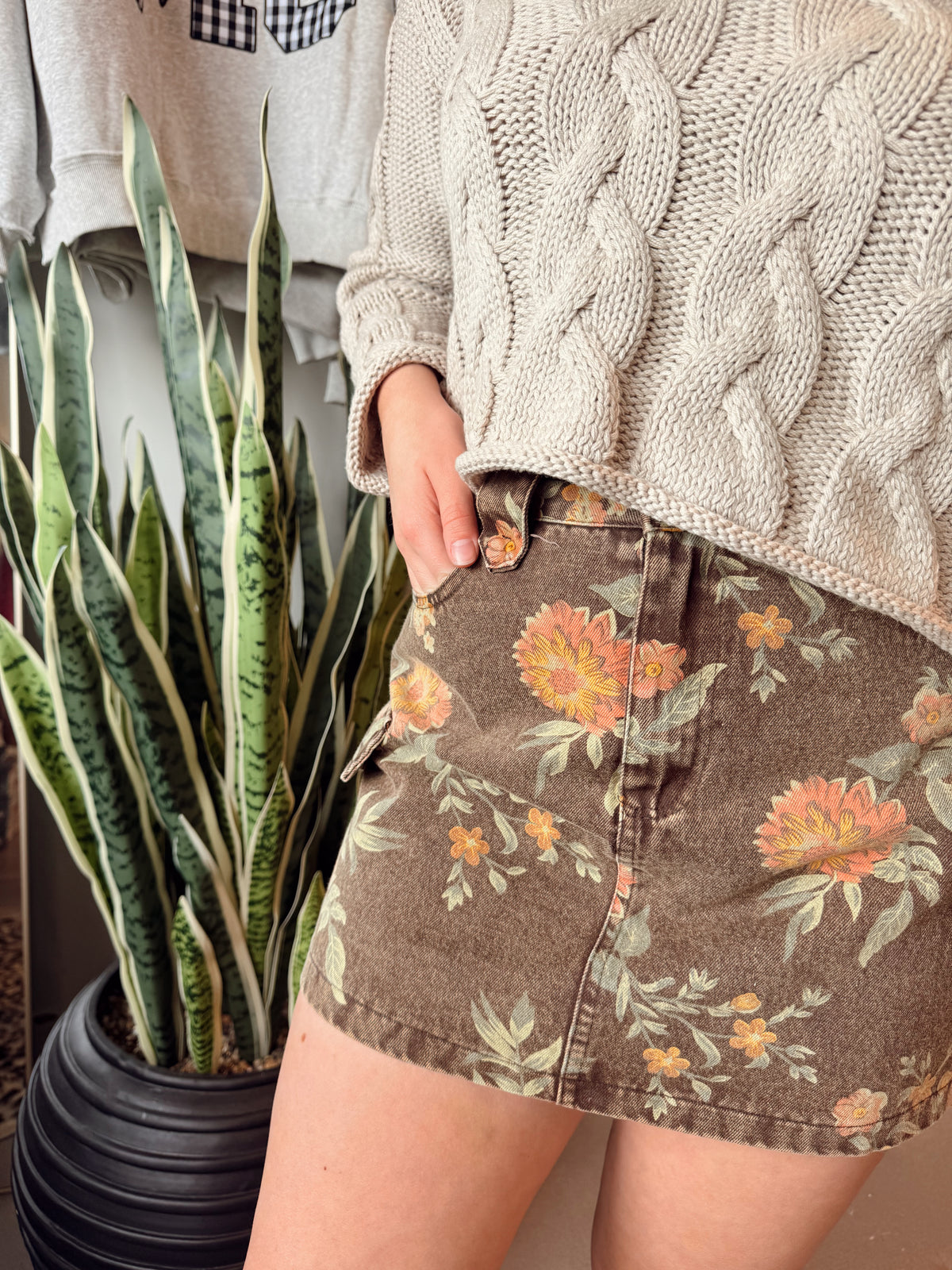 Vintage Floral Cargo Skirt