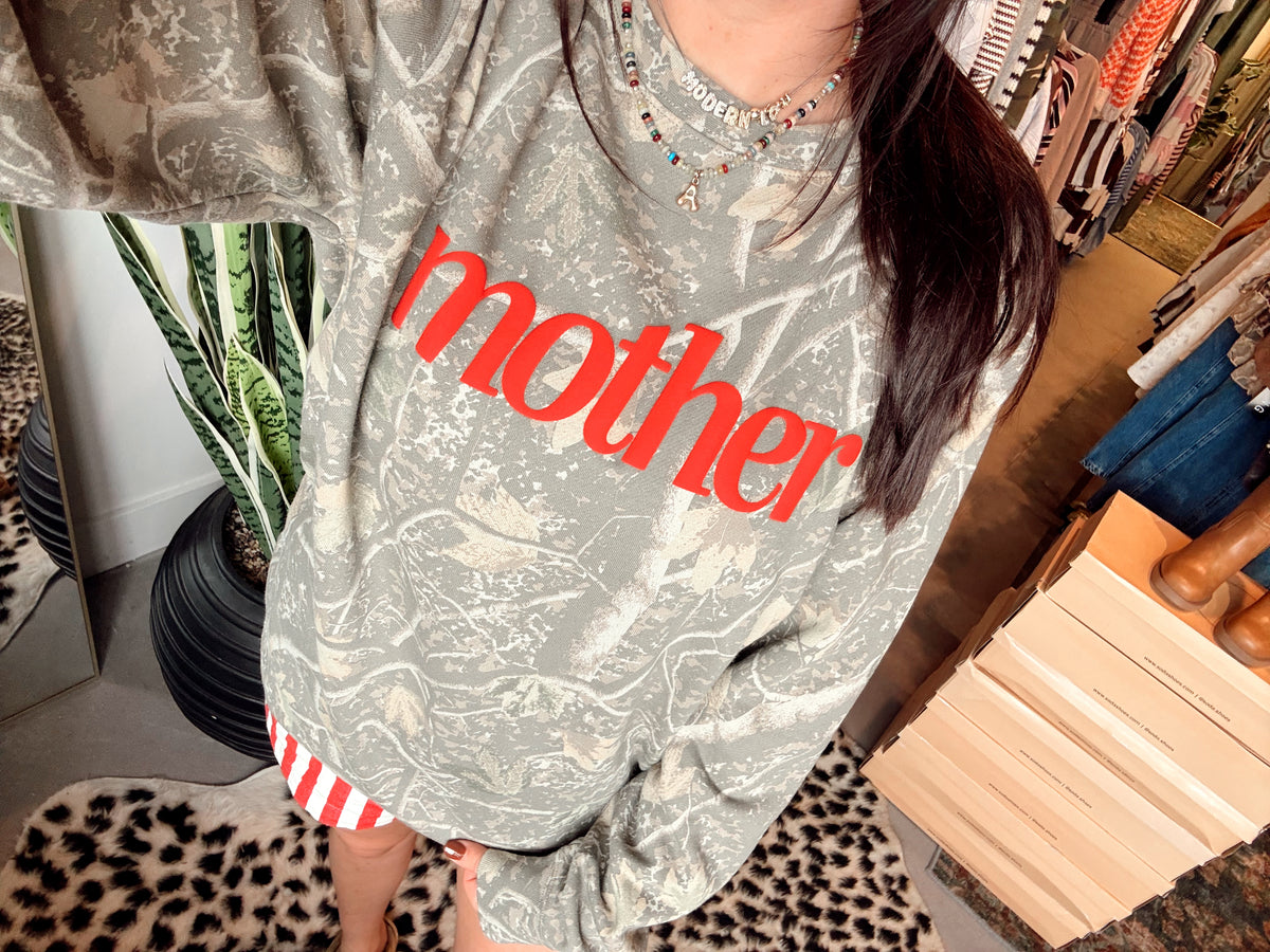 Camo Mother Puff Crewneck