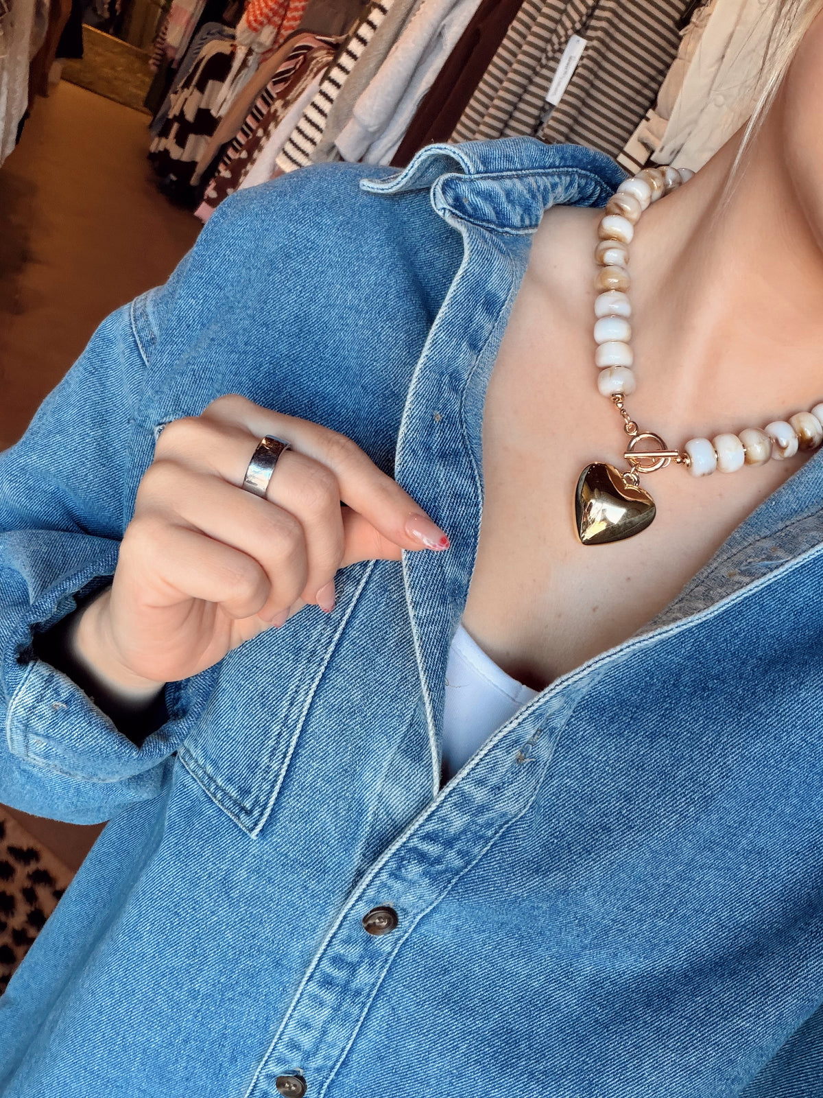 Gold Heart Pendant Necklace