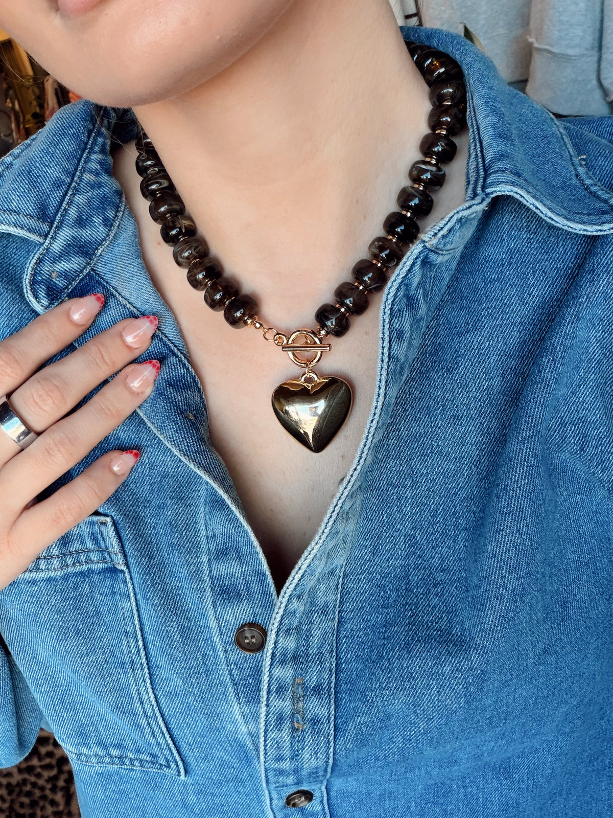 Gold Heart Pendant Necklace