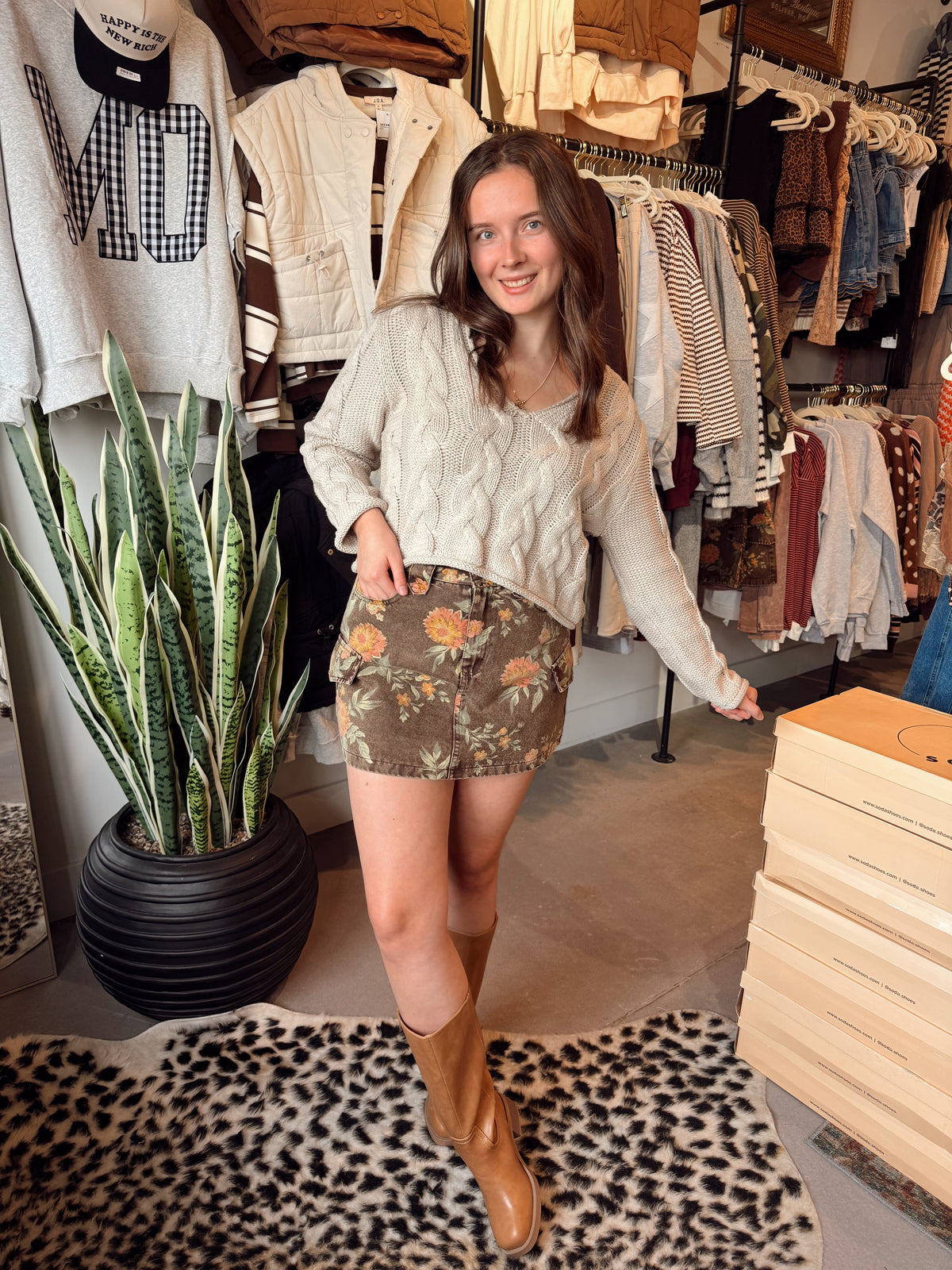 Vintage Floral Cargo Skirt