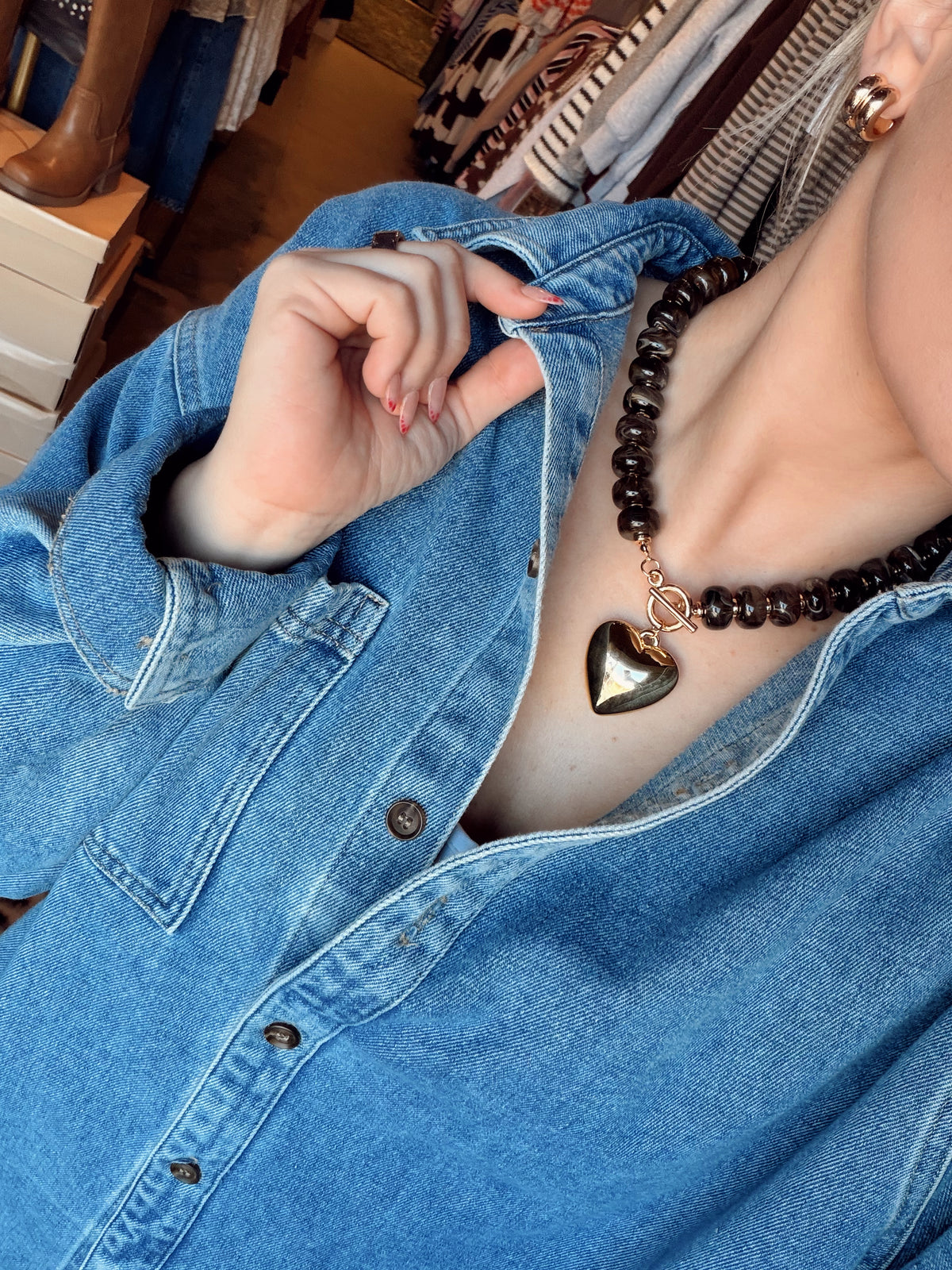 Gold Heart Pendant Necklace